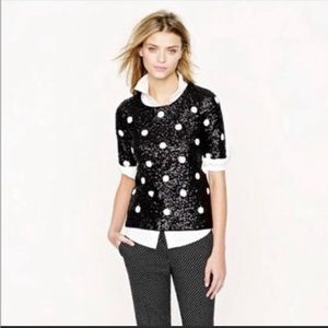 J. Crew Sequin polka dot Blouse_XS